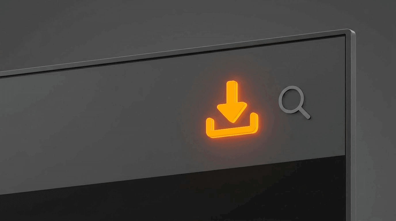 The orange Downloader app icon on the Amazon Fire TV search screen.