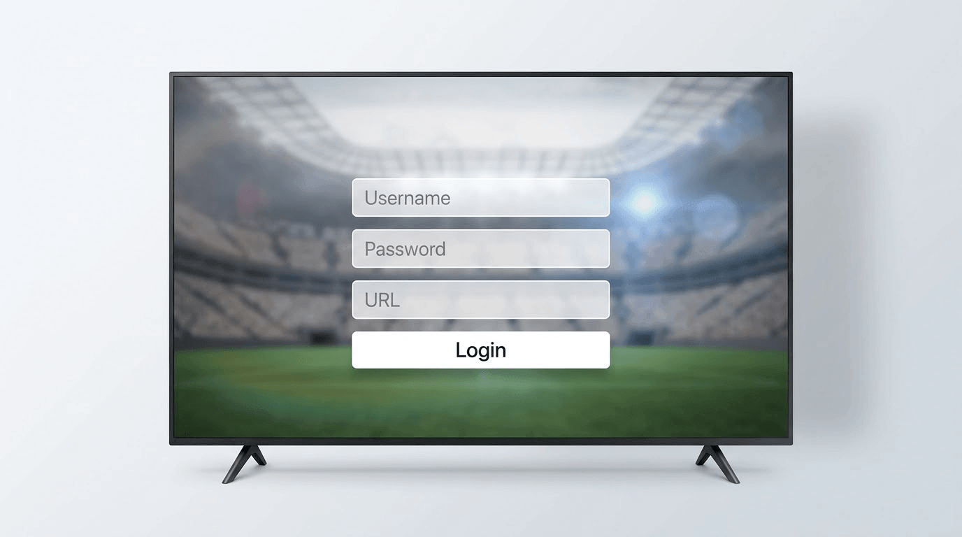 The login screen for IPTV Smarters Pro asking for Xtream Codes API username and password.