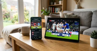 Setup Guide & Best Apps:Android smartphone and tablet streaming live sports on IPTV app in modern UK home
